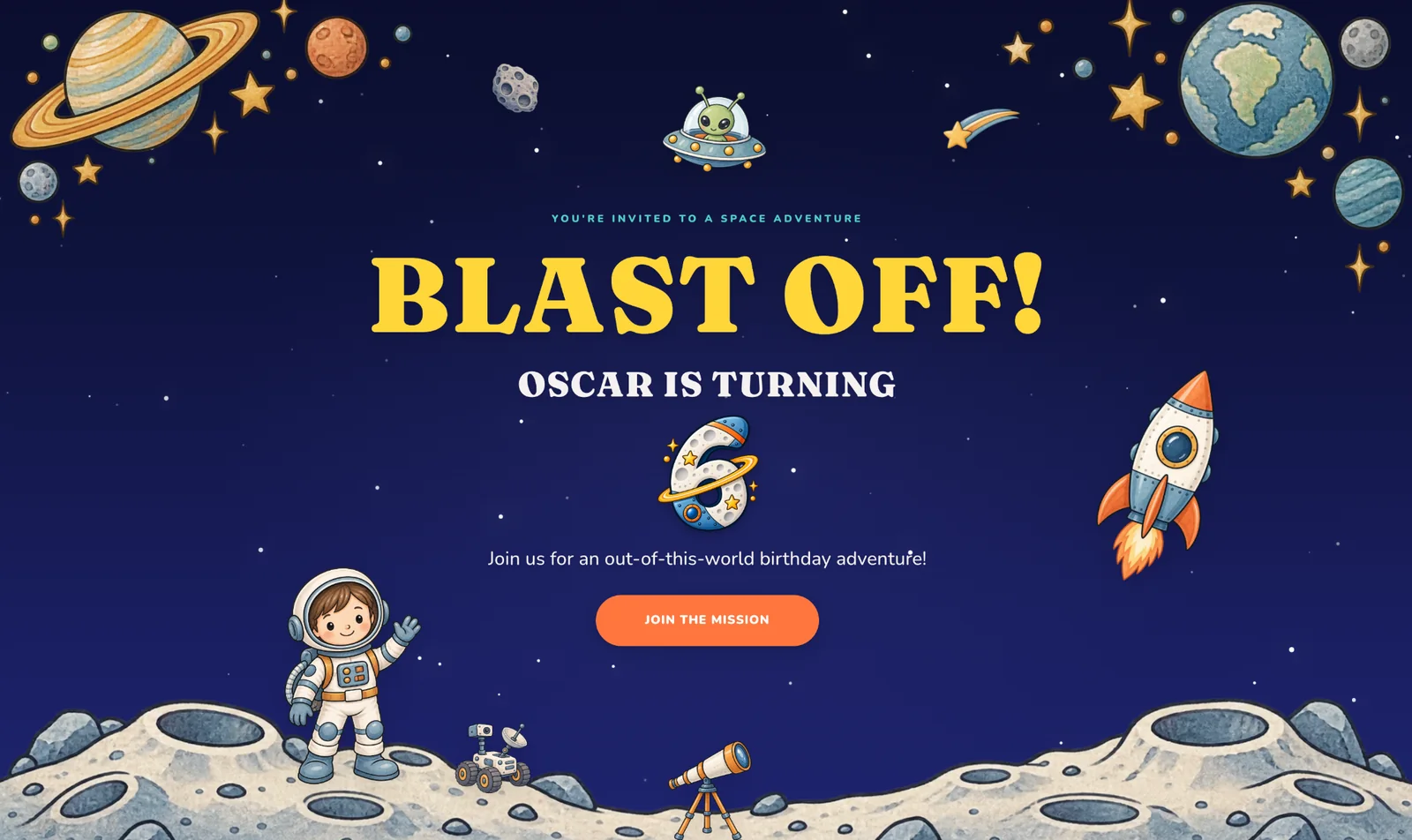 Space Explorer invitation